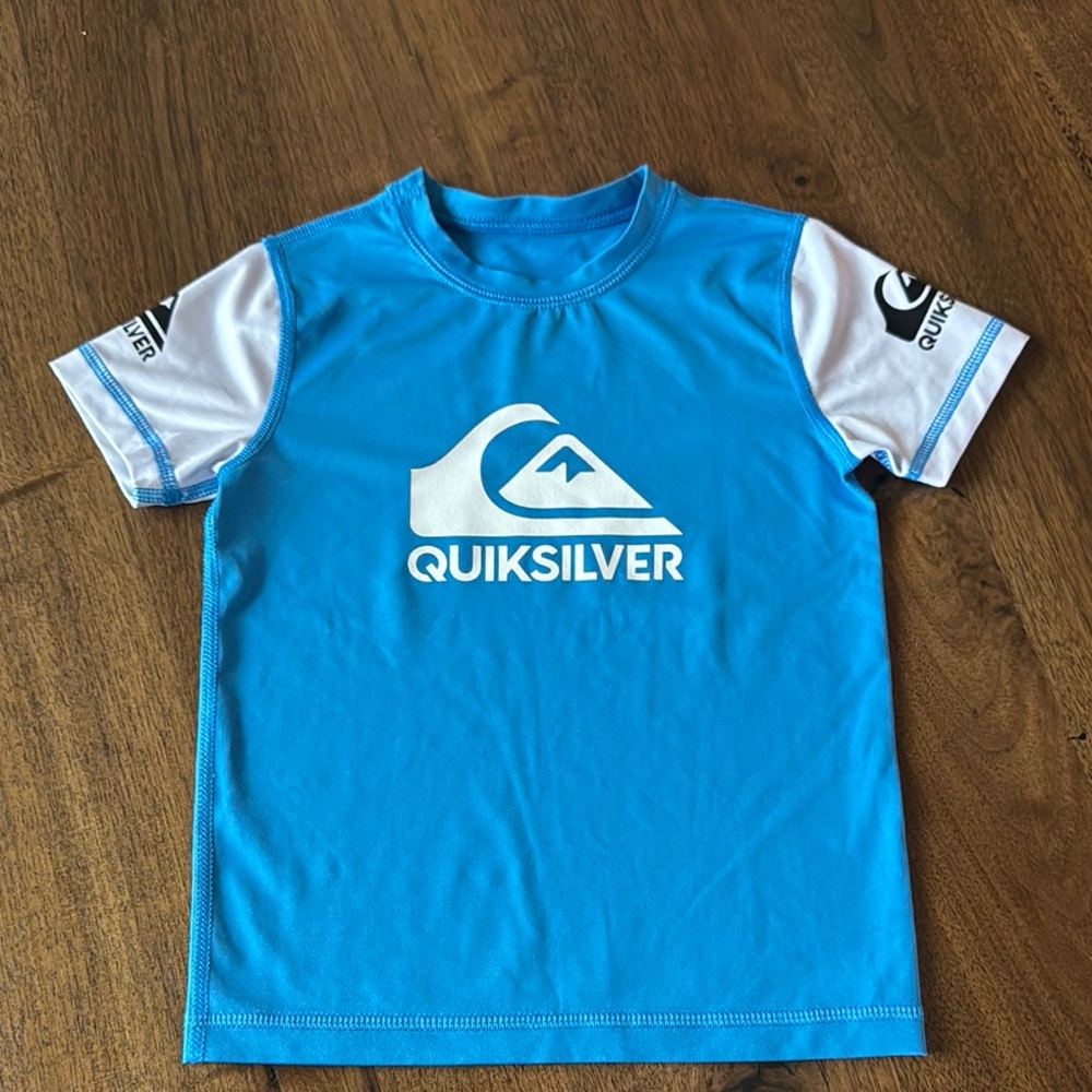 Quiksilver Blue and White Rash Guard